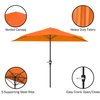 Pure Garden 9ft Half Umbrella with Base, Terracotta 50-LG1054B